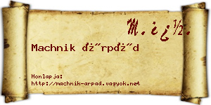 Machnik Árpád névjegykártya